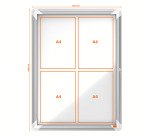 Nobo Bacheca magnetica per esterno con serratura Premium Plus 4xA4