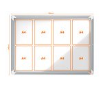 Nobo Bacheca magnetica per esterno con serratura Premium Plus 8xA4