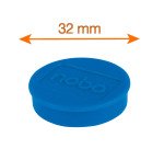 Nobo Magneti per lavagna magnetica, confezione da 10 magneti BLU da 32 mm