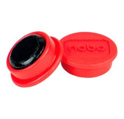 Nobo Magneti per lavagna magnetica, confezione da 10 magneti rossi da 24 mm