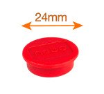 Nobo Magneti per lavagna magnetica, confezione da 10 magneti rossi da 24 mm
