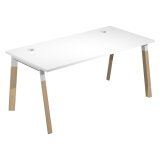 En_scrivania wood-metal 180 bianco gambe legno ro