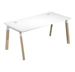 Scrivania con gambe a forma trapezoidale Wood-Metal p 80 x h 72,5 cm