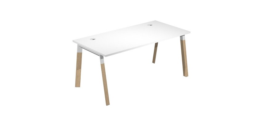 Desk with trapezoidal legs Wood-Metal depth 80 x height 72.5 cm
