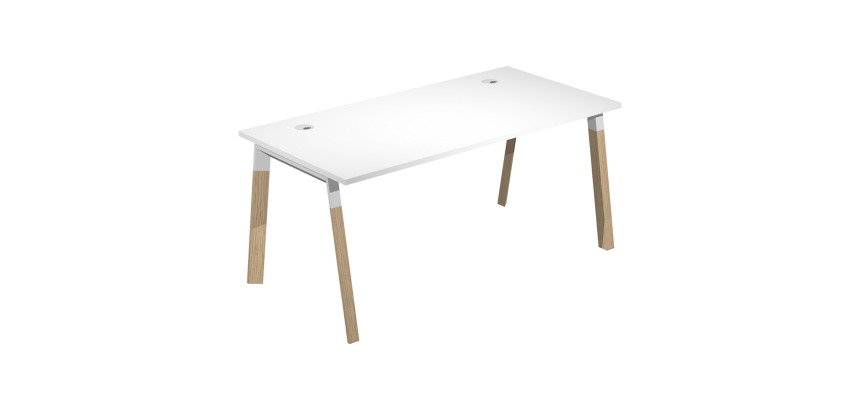 Desk with trapezoidal legs Wood-Metal depth 80 x height 72.5 cm