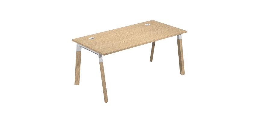 Scrivania con gambe a forma trapezoidale Wood-Metal p 80 x h 72,5 cm