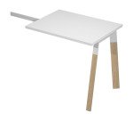 Allungo scrivania Wood-Metal Bianco 80 x 60 x 72,5 gambe in Legno Rovere e Metallo Bianco