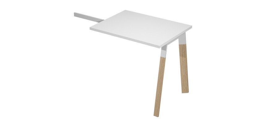 Allungo scrivania Wood-Metal Bianco 80 x 60 x 72,5 gambe in Legno Rovere e Metallo Bianco