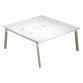 Bench senza divisorio Wood-Metal Bianco 160 x 168 x 72,5 con gambe in Legno Rovere e Metallo Bianco