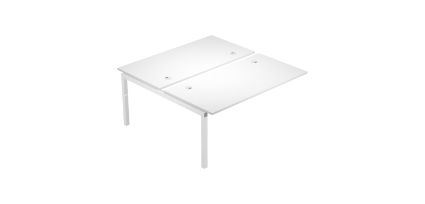 Additional double workstation for Wood-Metal bench measuring 168 x h 72.5 cm without divider and with white metal legs
