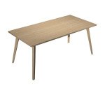 Scrivania Woody p 80 x h 74,4 cm con 4 gambe in legno massello colore rovere