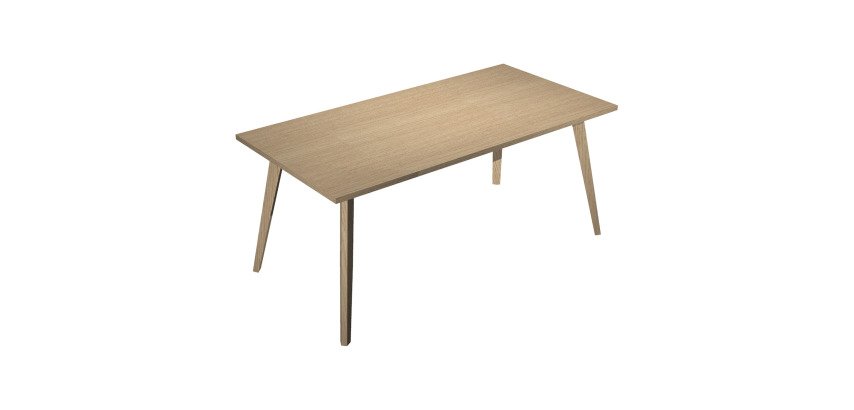Woody desk, 80 x 74.4 cm high, with 4 solid oak wood legs