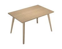 Scrivania Woody l 120 x p 80 x h 74,4 cm piano rovere gambe in legno massello finitura rovere