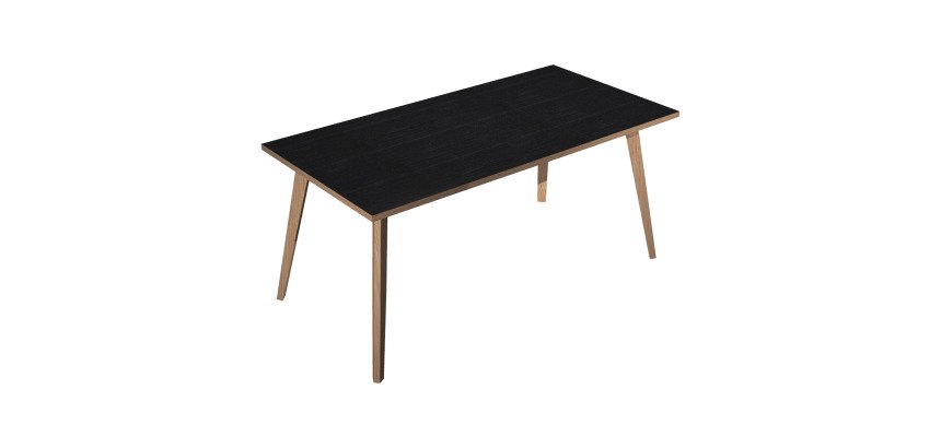 Woody desk, 80 x 74.4 cm high, with 4 solid oak wood legs