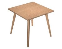 Scrivania Woody l 80 x p 80 x h 74,4 cm piano rovere gambe in legno massello finitura rovere