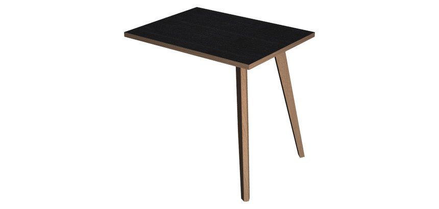 Allungo per scrivania Wood-Metal l 60 x p 80 x h 74,4 cm gambe in legno massello rovere