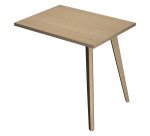 Allungo per scrivania Wood-Metal l 60 x p 80 x h 74,4 cm gambe in legno massello rovere