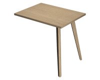 Allungo per scrivania Wood-Metal l 60 x p 80 x h 74,4 cm piano rovere gambe in legno massello rovere