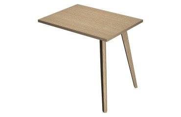 Allungo per scrivania Wood-Metal l 60 x p 80 x h 74,4 cm gambe in legno massello rovere