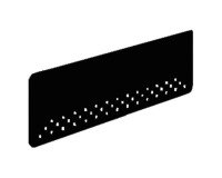 Modesty Panel Woody in metallo completo di staffe. 95 x 25 cm Nero opaco