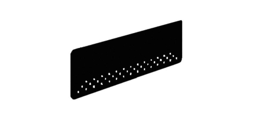 Modesty Panel Woody in metallo completo di staffe. 95 x 25 cm Nero opaco