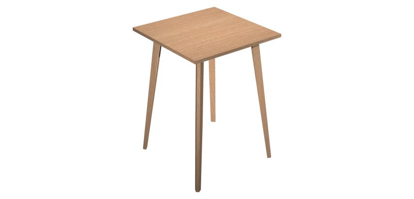 Tavolo alto 105cm profondità 80 cm Woody 4 gambe in legno massello rovere