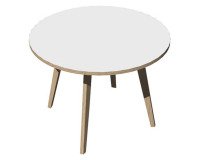 En_tavolo rotondo 3 gambe 100 bianco gambe legno 