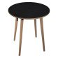 Tavolo alto rotondo a 3 gambe Woody 100 x 105 Nero venato con gambe in Legno Massello