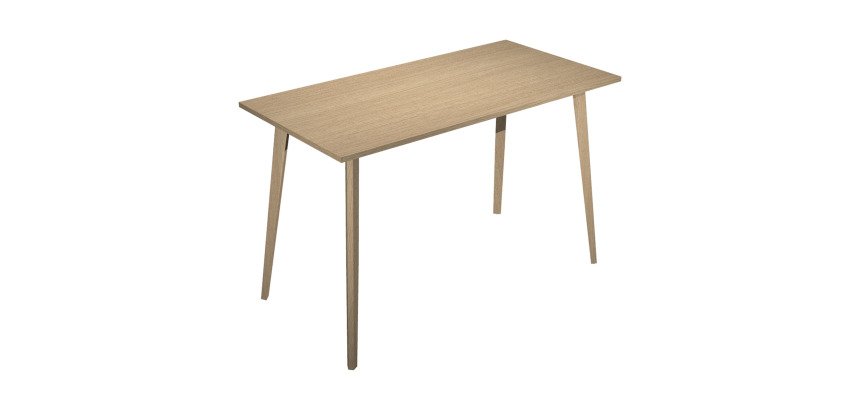 Tavolo alto 105cm profondità 80 cm Woody 4 gambe in legno massello rovere