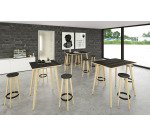 Tavolo alto 105cm profondità 80 cm Woody 4 gambe in legno massello rovere