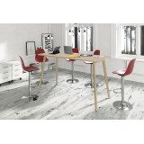 Tavolo alto 4 gambe Woody 140 x 80 x 105 Rovere con game in Legno Massello