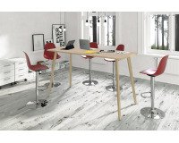 105cm high table, 80cm deep, Woody 4 legs in solid oak wood