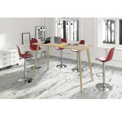 Tavolo alto 105cm profondità 80 cm Woody 4 gambe in legno massello rovere