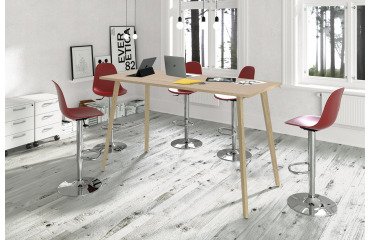Tavolo alto 105cm profondità 80 cm Woody 4 gambe in legno massello rovere