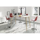 Tavolo alto 4 gambe Woody 180 x 80 x 105 Bianco con gambe in Legno Massello