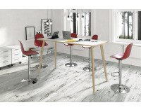 Tavolo alto 105cm profondità 80 cm Woody 4 gambe in legno massello rovere