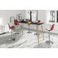 Tavolo alto 4 gambe Woody 80 x 80 x 105 Nero Venato con gambe in Legno Massello