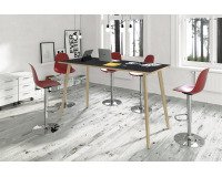 105cm high table, 80cm deep, Woody 4 legs in solid oak wood