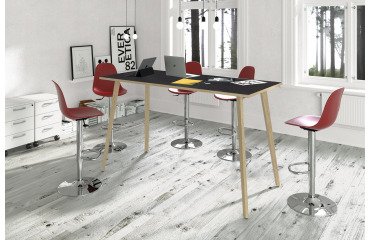 Tavolo alto 105cm profondità 80 cm Woody 4 gambe in legno massello rovere