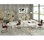 Woody desk, 80 x 74.4 cm high, with 4 solid oak wood legs