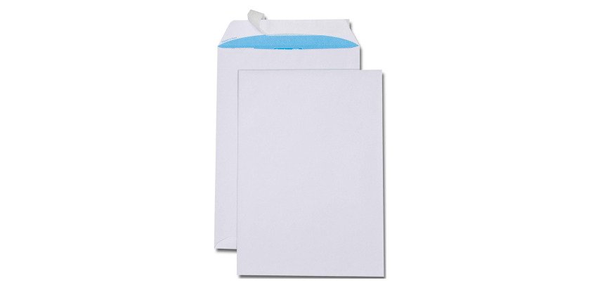 Umschläge aus weißem Leinenpapier C4 229 x 324 mm GPV 100 g ohne Fenster - Packung mit 250 Stück