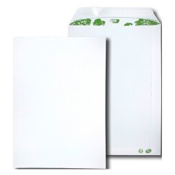 Hoesjes in gerecycleerd wit velijnpapier C4 229 x 324 mm GPV 90 g zonder venster - doos van 500 stuks