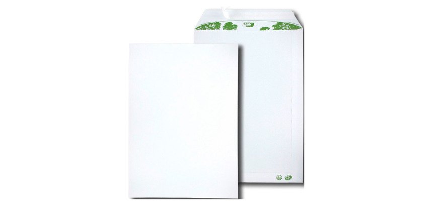 Pochette recyclée 229 x 324 mm ERAPURE 90 g sans fenêtre - Boîte de 250