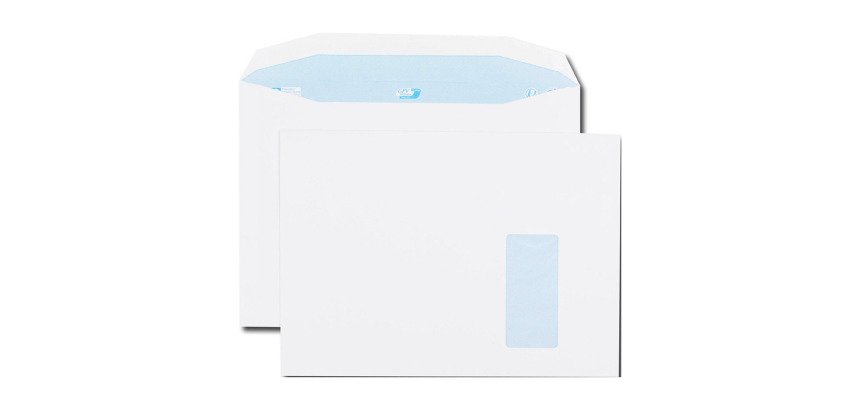 Enveloppe C4 229 x 324 mm GPV 90 g avec fenêtre 105 x 50 mm blanche - Boîte de 250
