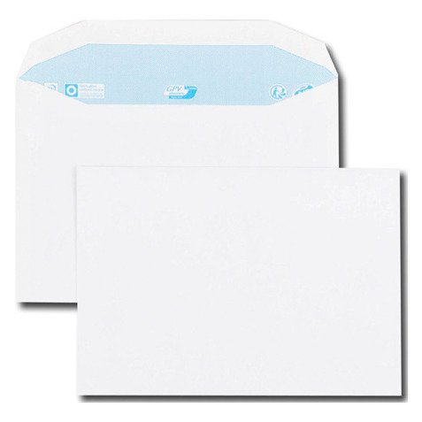 Sobre 162 x 229 mm GPV 80 g sin ventana, blanca - Caja de 500