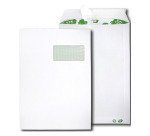 Bolsa reciclada 229 x 324 mm ERAPURE 90 g con ventana 50 x 100 mm - Caja de 250