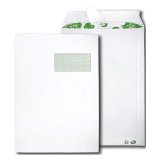 Pochette Vélin blanc recyclé GPV 229 x 324 mm 90 g avec fenêtre 50 x 100 mm - Boîte de 250