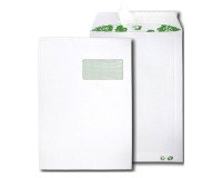 Pochette Vélin blanc recyclé GPV 229 x 324 mm 90 g avec fenêtre 50 x 100 mm - Boîte de 250