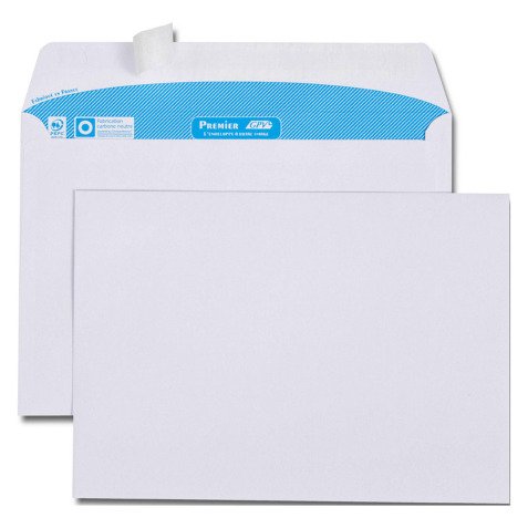 Sobre 162 x 229 mm GPV 90 g sin ventana, blanca - Caja de 500