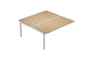 Additional double workstation for Wood-Metal bench measuring 168 x h 72.5 cm without divider and with white metal legs